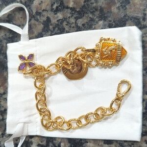 Gold tone Harry Potter charm Hufflepuff  bracelet